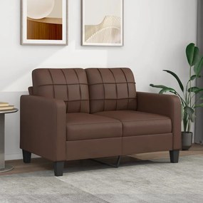 vidaXL Sofá de 2 lugares 140 cm couro artificial castanho