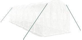 Estufa com estrutura de aço 16 m² 8x2x2 m branco