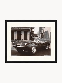 Fotografia emoldurada artesanal Steve McQueen in his Jaguar