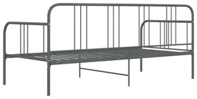 Sofá-cama 90x200 cm metal cinzento