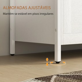 Baú de Armazenamento 95L Baú de Arrumação com Tampa Banco de Armazenamento com Dobradiça de Segurança 80x40x50 cm Branco