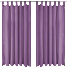 Cortinas de cetim com presilhas 2 pcs 140x175 cm lilás