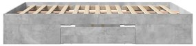 Estrutura de cama 150x200 cm derivados de madeira cinza cimento