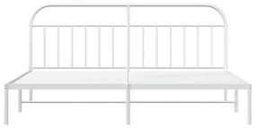 Estrutura de cama com cabeceira 193x203 cm metal branco