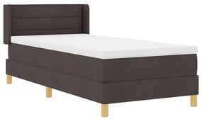 Cama Box Castanho escuro 80 x 200 cm Tecido estofado