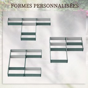 Conjunto de 5 Floreira quadrada de horta em aço, modulares para legumes, plantas, flores, verdes