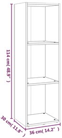 Estante/Móvel de TV 36x30x114 cm derivados madeira cinza sonoma