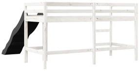 Cama alta p/ criança sem colchão 90x190 cm pinho maciço branco