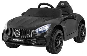 Carro elétrico para Crianças 12V Mercedes Benz GT, Rodas Espuma EVA, Assento couro ecológico Preto