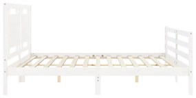 Estrutura cama Super King Size c/ cabeceira madeira branco