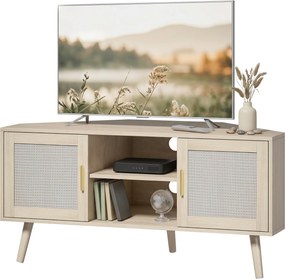 Móvel TV de Canto, 115 x 54,2 x 56,2 cm, Para Televisores até 65 Polegadas, Cor Carvalho