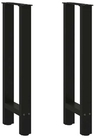 Pés de mesa de console pretos 2 peças 28x(72-73) cm aço