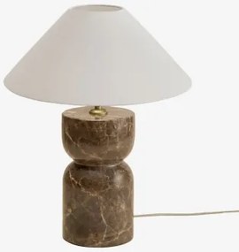 Candeeiro De Mesa Em Pedra Natural Diniz Mármore Marrom Emperador & Branco Mate Ø35 Cm - ?15 Cm Graciela - Sklum