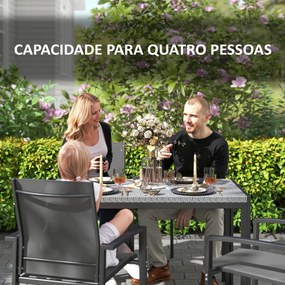 Mesa de Refeição para Jardim em Vime Sintético Mesa de Exterior com Es