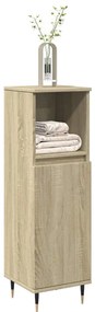 vidaXL Armário WC 30x30x100 cm derivados de madeira carvalho sonoma