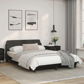 Estrutura cama c/ cabeceira 140x200 cm couro artificial preto