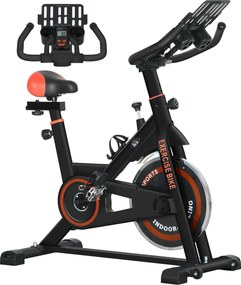 Bicicleta Estática com Resistência Ajustável Volante de Inércia de 8 kg Ecrã LCD Guiador e Assento Ajustável 103x53x100-114 cm Preto e Vermelho