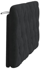 Almofadão de cabeceira 120 cm veludo preto
