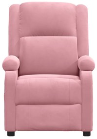 Poltrona reclinável veludo rosa