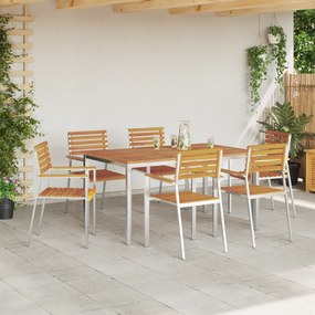Conjunto de Jantar de Jardim de 7 Peças vidaXL Madeira Sólida de Acáci