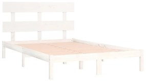 Estrutura de cama 200x200 cm madeira maciça branco