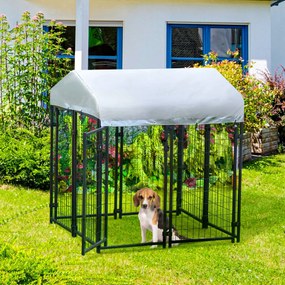 PawHut Parque para Animais de Estimação com Teto 120x120x138cm Canil p