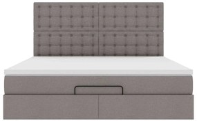 Estrutura de cama otomana com colchão tecido cinzento 160x200cm