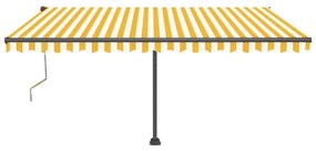 Toldo automático LED e sensor de vento 400x350cm amarelo/branco