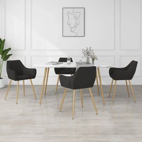 vidaXL Cadeiras de jantar 4 pcs veludo preto