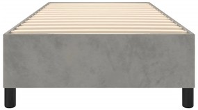 Estrutura de cama sem colchão 90x190 cm veludo cinzento-claro