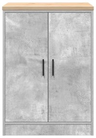 Armário de arrumação de garagem Betão Cinzento 60x51x85 cm