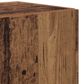 Conjunto de TV com 7 peças, montado na parede, em madeira envelhecida