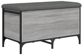 Banco de arrumação 82x42x45cm derivados madeira cinzento sonoma