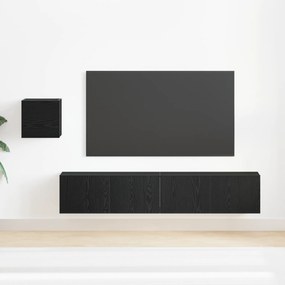 Conjunto de 4 Peças de Armário de TV vidaXL Carvalho Preto Madeira Eng