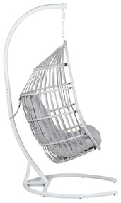 Cadeira suspensa em rattan cinzento claro com suporte SESIA Beliani