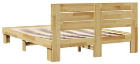 Estrutura cama cabeceira sem colchão 150x200 cm maciça carvalho