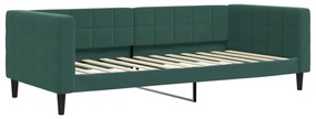 Sofá-cama c/ gavetão e gavetas 90x200 cm veludo verde-escuro