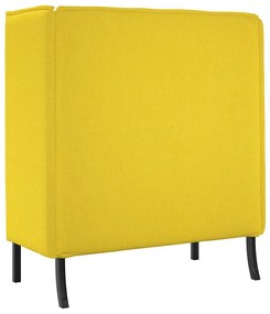 Sofá de Costas Altas Amarelo Claro 109x56x121 cm Tecido