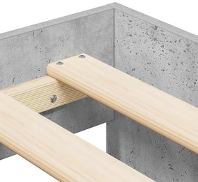 Estrutura de Cama de Armazenamento Cinza Concreto 100x200 cm