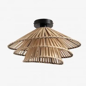 Candeeiro De Teto Em Bambu Taroucas Black&natural - Sklum