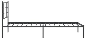 Estrutura de cama com cabeceira 100x200 cm metal preto
