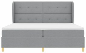 Camas Box Spring vidaXL com Colchão em Cinza Claro, 200x200 cm, Têxtil