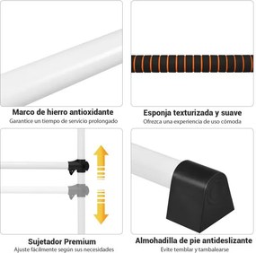 Barra dupla para ballet portátil com altura ajustável para meninas Adultos Fitness Dançar Alongar músculos 124,5 x 71 x 120 cm Prata