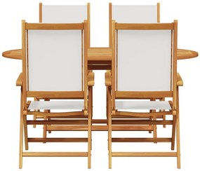 Conjunto de Jantar de Jardim 5 pcs Branco creme 4 Lugares