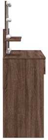Toucador com LEDs 100x40x130 cm cor carvalho castanho