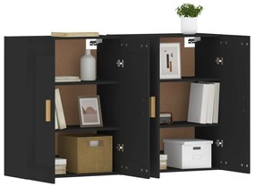Móveis de parede 2 pcs derivados de madeira preto