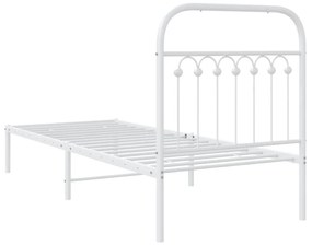 Estrutura de cama com cabeceira 80x200 cm metal branco