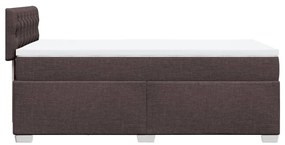 Cama com molas/colchão 90x200 cm tecido castanho-escuro