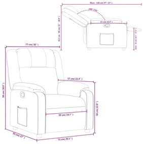 Poltrona reclinável couro artificial cor creme