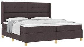 Cama Box com Colchão Castanho 200 x 200 cm em Tecido